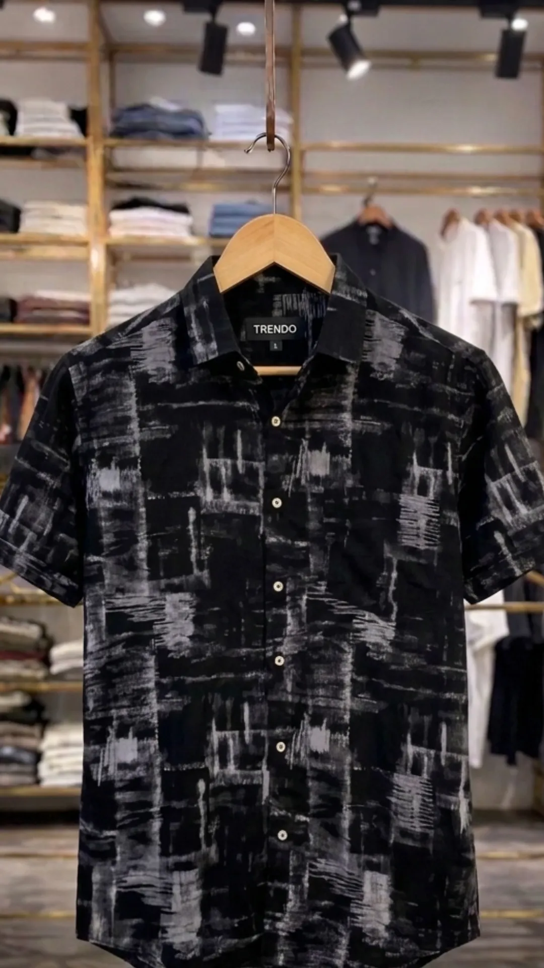 Men's Monochrome Brushstroke Shirt
